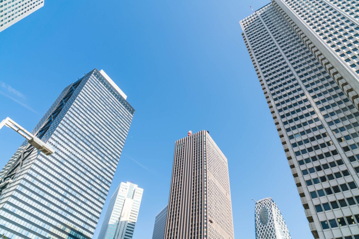 High-rise buildings and blue sky - Shinjuku, Tokyo, Japan